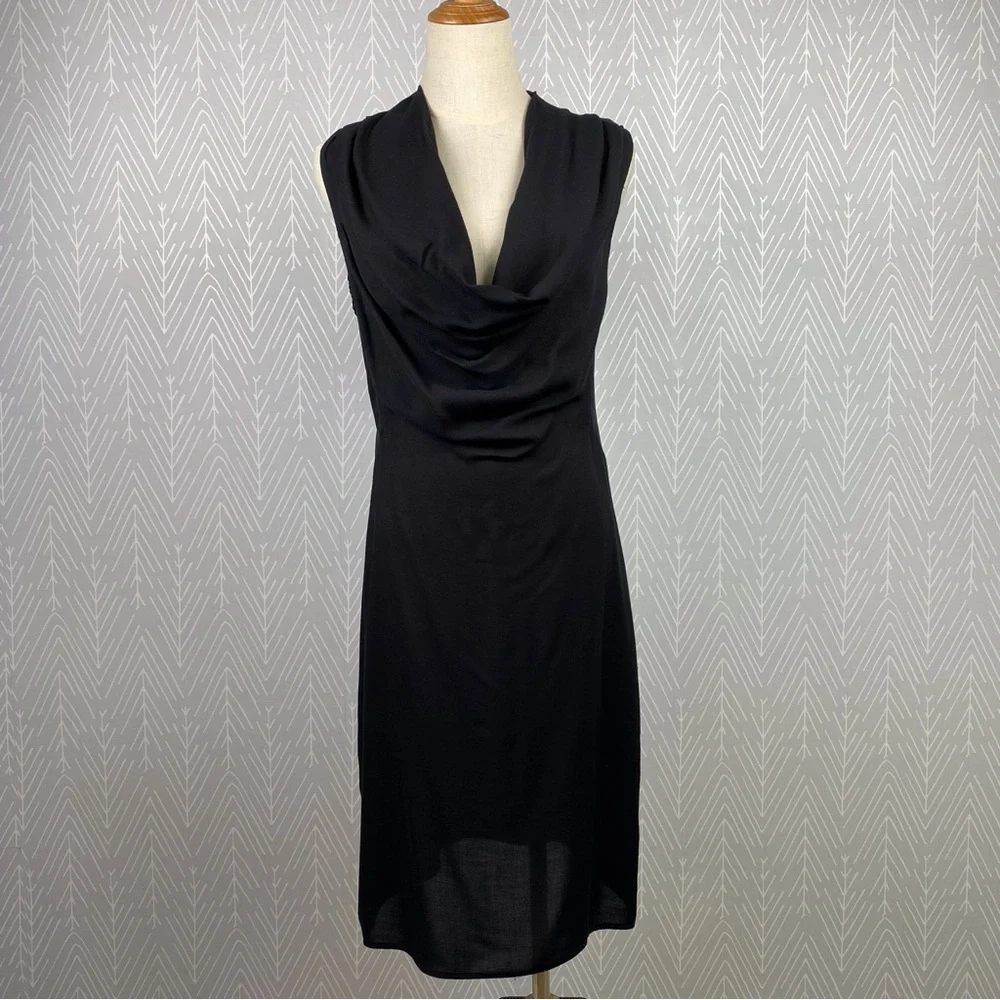 HELMUT LANG Cowl Neck Black Dress - Picture 2 of 9